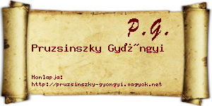 Pruzsinszky Gyöngyi névjegykártya