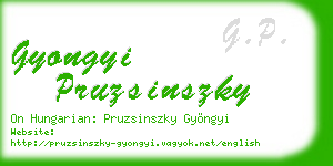 gyongyi pruzsinszky business card
