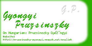 gyongyi pruzsinszky business card